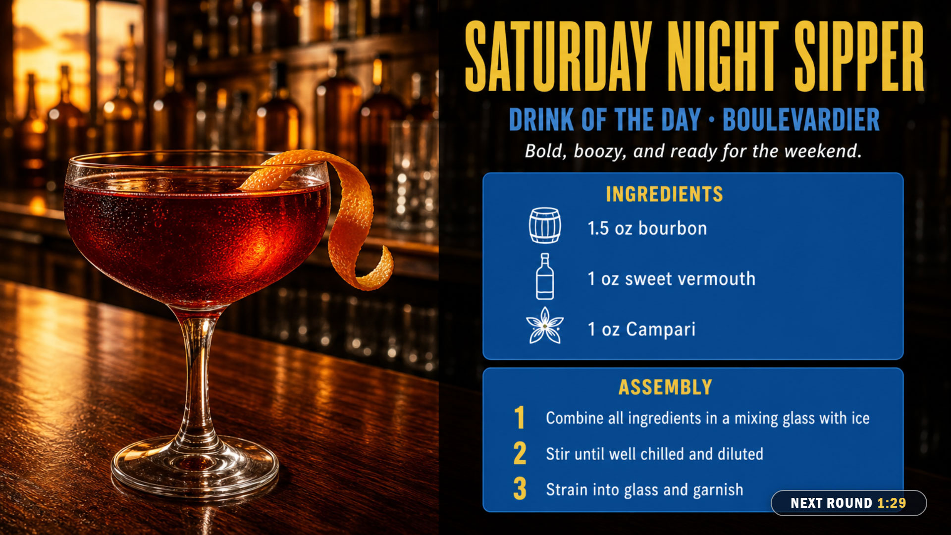 Drink of the day screen